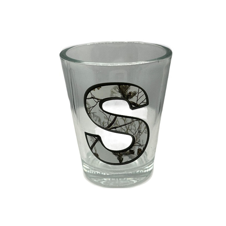 Camouflage Alphabet 'S' Collection Shot Glass 2 Oz