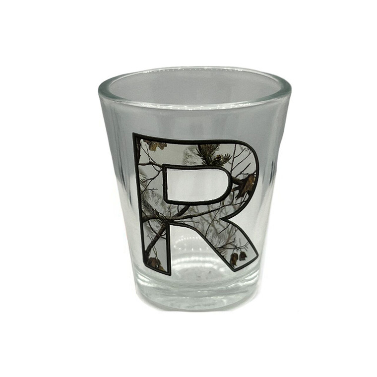 Camouflage Alphabet 'R' Collection Shot Glass 2 Oz