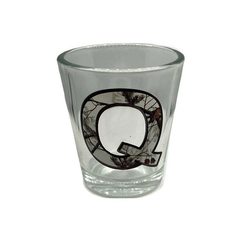 Camouflage Alphabet 'Q' Collection Shot Glass 2 Oz
