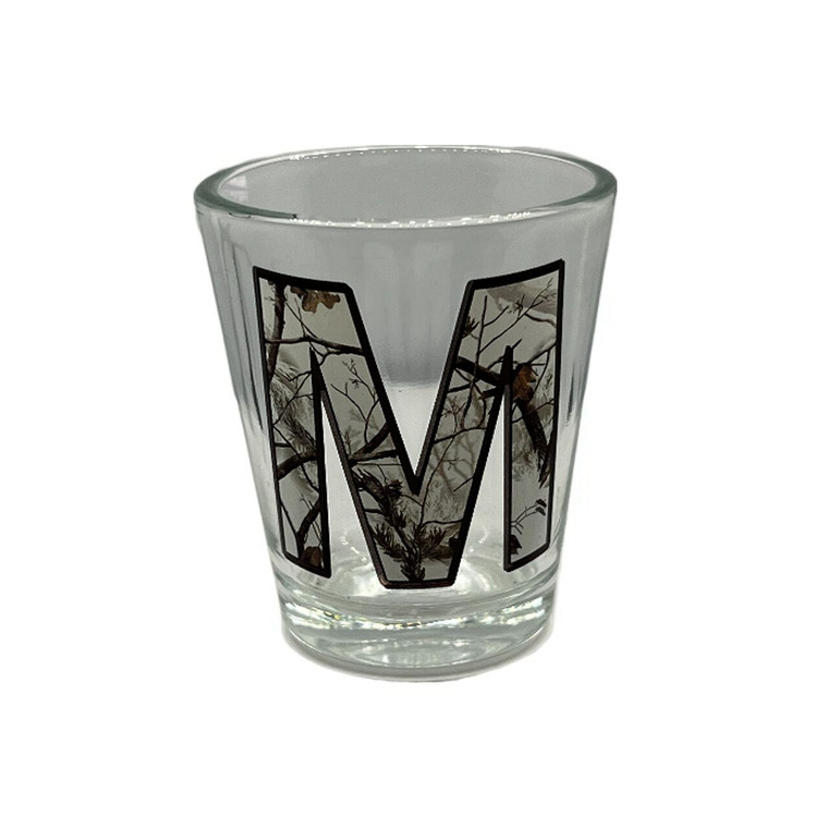 Camouflage Alphabet 'M' Collection Shot Glass 2 Oz