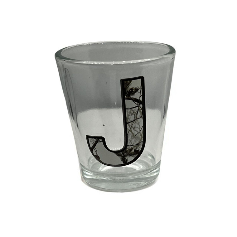 Camouflage Alphabet 'J' Collection Shot Glass 2 Oz
