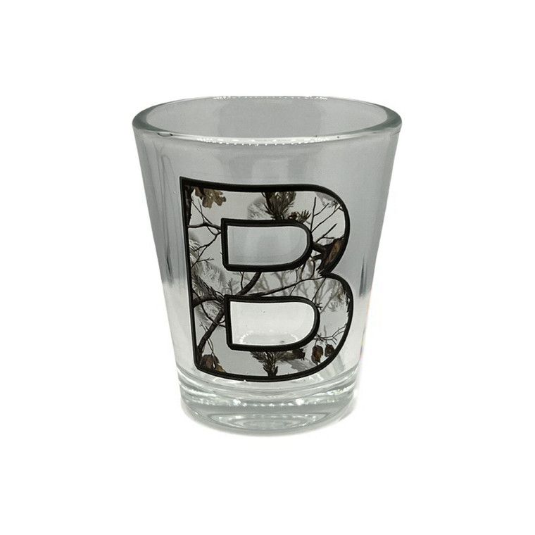Camouflage Alphabet 'B' Collection Shot Glass 2 Oz