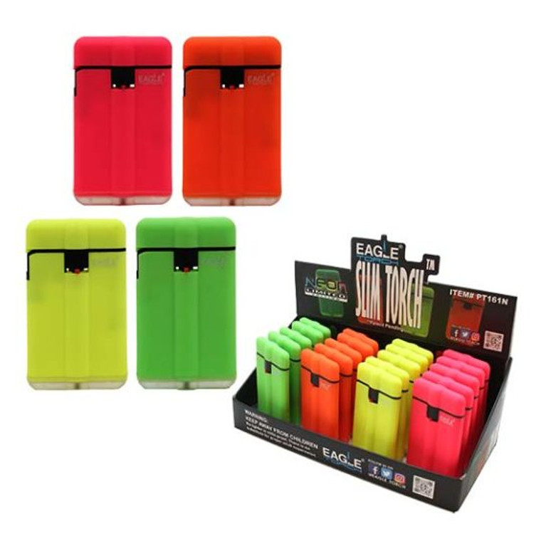 Neon Slim Torch Lighters (20 Pcs./Disp)