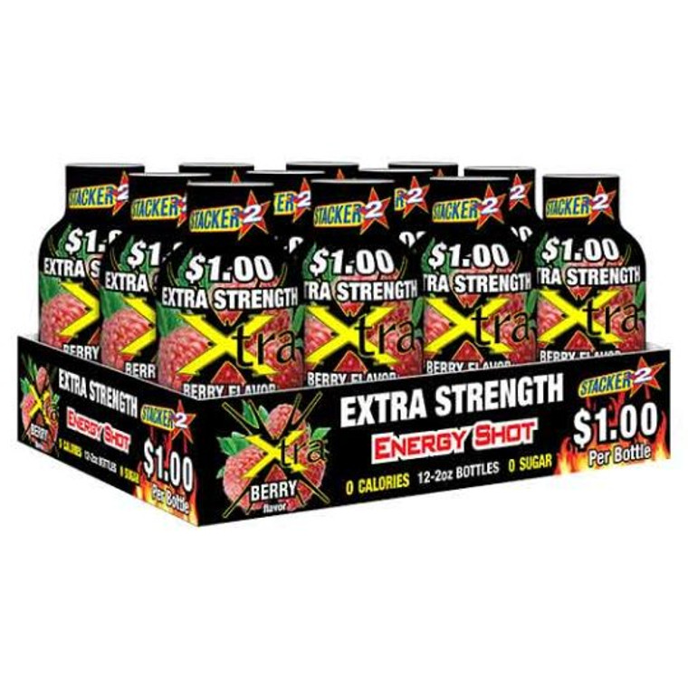 Stacker 2 Xtra Energy Shots Extra Strength Berry $1.00 (12 Pcs/Box)