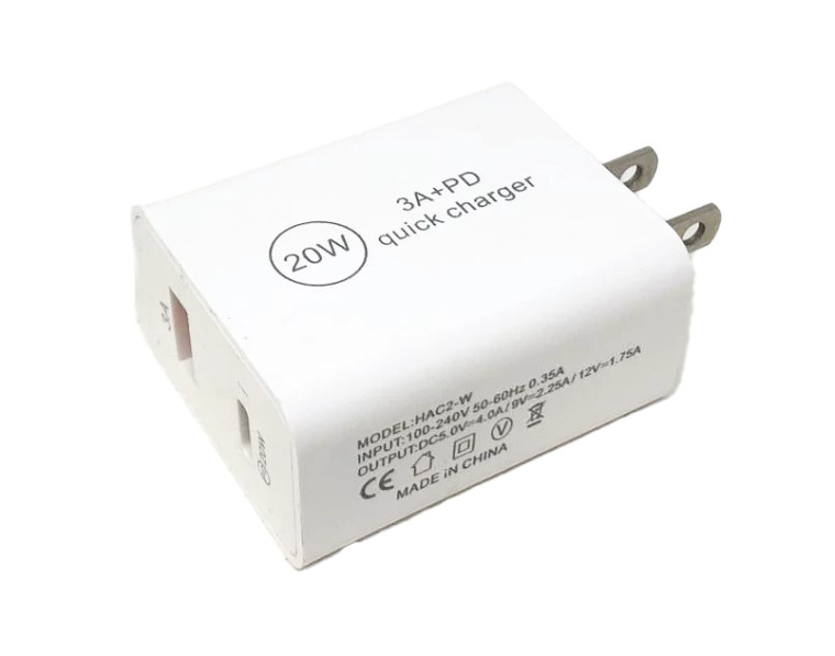 Wall Charger 2 Ports Type-C and USB
