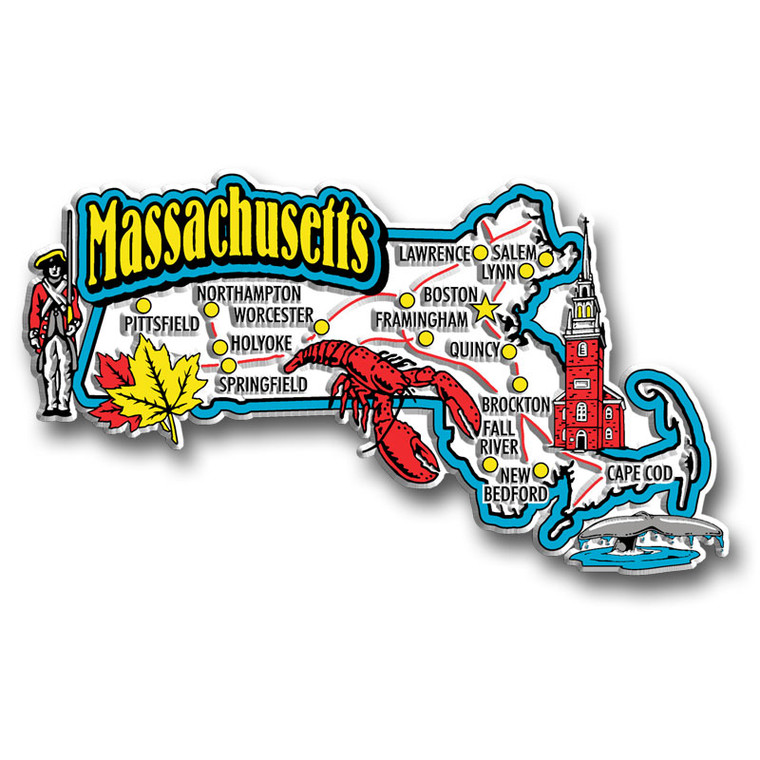 Super Jumbo Map Magnet - Massachusetts