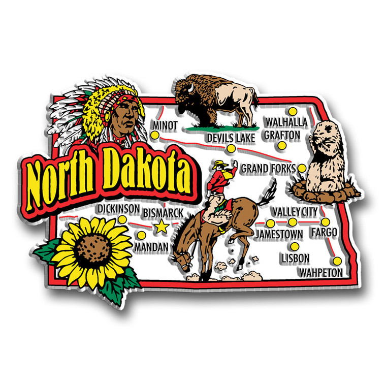 Super Jumbo Map Magnet - North Dakota