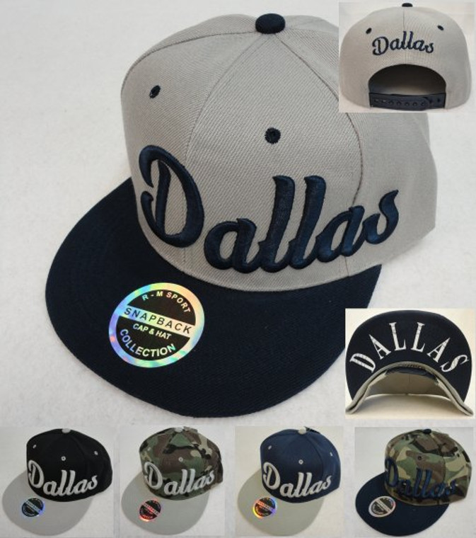 Dallas Script Snap Back Flat Bill Hat/Cap