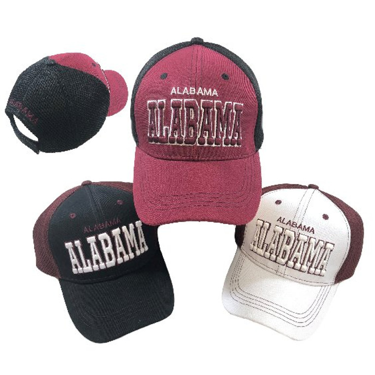 ALABAMA Air Mesh Back/Solid Front Ball Cap/Hat