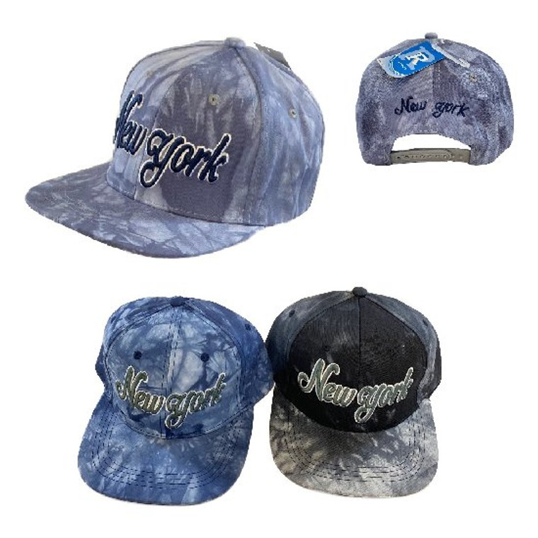 New York Tie Dye Snap Back Flat Bill Hat/Cap