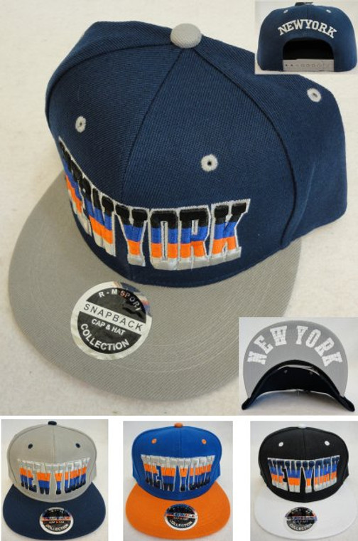 NEW YORK Fade Letters Snap Back Flat Bill Hat/Cap