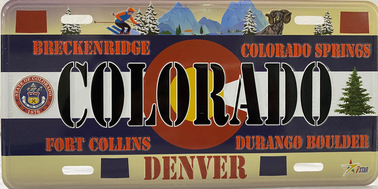 License Plate 'Colorado' 6" x 12" High Quality Emboss Metal Plate