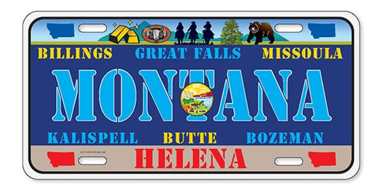 License Plate 'Montana' 6" x 12" High Quality Emboss Metal Plate