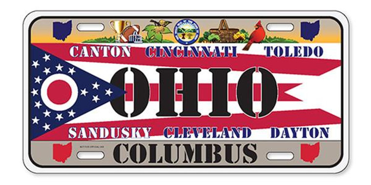 License Plate 'Ohio' 6" x 12" High Quality Emboss Metal Plate