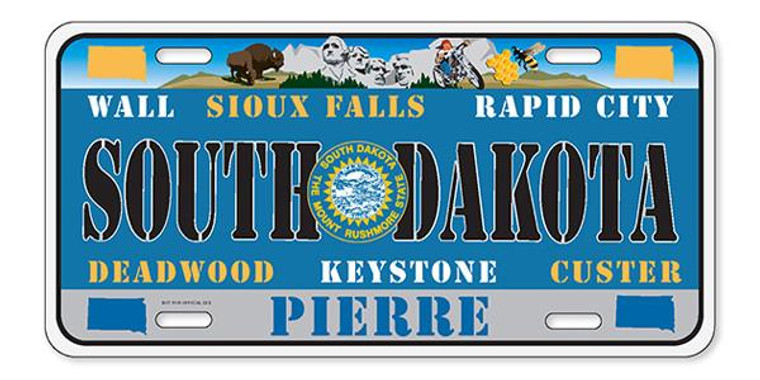 License Plate 'South Dakota' 6" x 12" High Quality Emboss Metal Plate