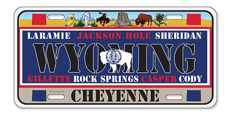 License Plate 'Wyoming' 6" x 12" High Quality Emboss Metal Plate