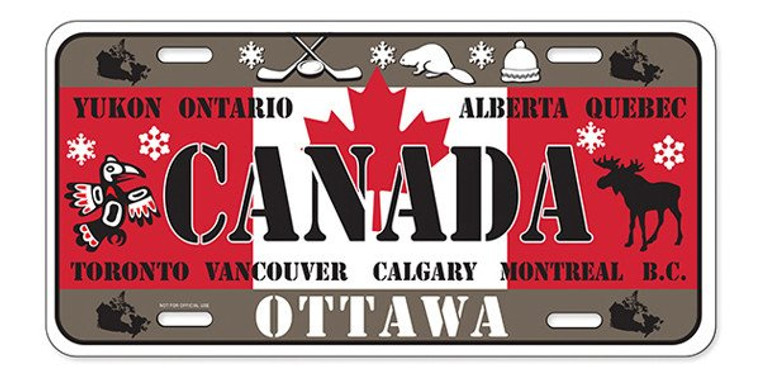 License Plate 'Canada' 6" x 12" High Quality Emboss Metal Plate