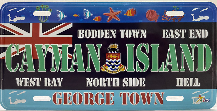 License Plate 'Cayman Island' 6" x 12" High Quality Emboss Metal Plate