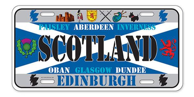 License Plate 'Scotland' 6" x 12" High Quality Emboss Metal Plate