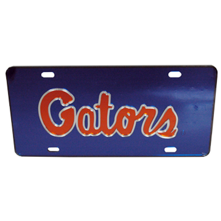 Florida Gators - U - FL Car Acrylic Tag Mirrored Gator Script Orange
