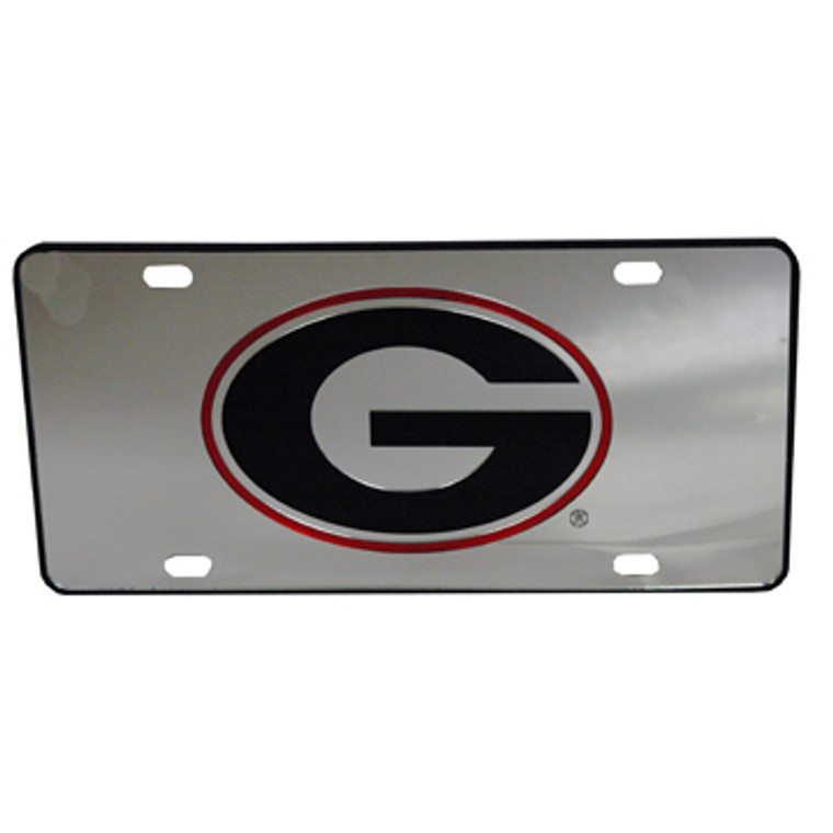 Georgia Bulldog - U- GA Car Acrylic Tag Mirrored Silver