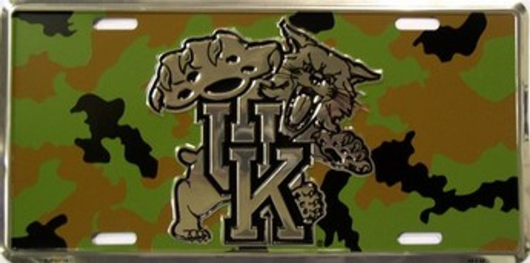 Kentucky Wildcats - UK Metal Camouflage Car Plate 12" x 6"