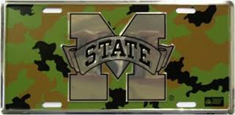 Mississippi - MS State Bulldogs Metal Camouflage Car Plate 12" x 6"