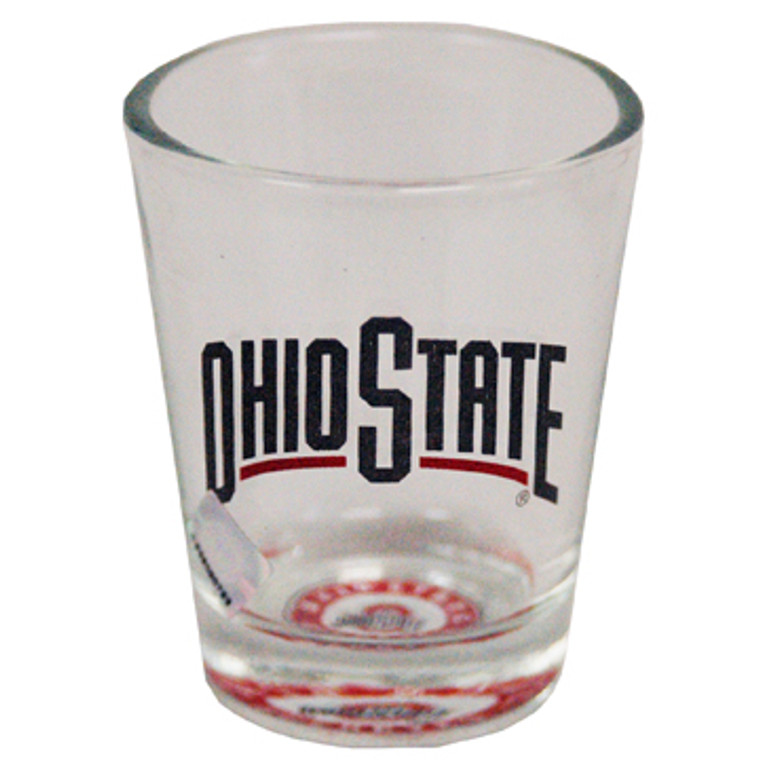 Ohio State Buckeyes Shot Glass Bulls Eye Bottom - Shot Glass 2 oz