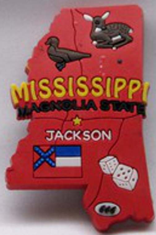 Magnet Mississippi - MS  - 3D
