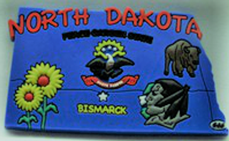 Magnet North Dakota - ND - 3D