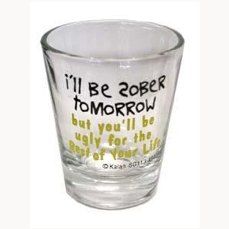 Shot Glass "I'll be Sober tomorrow but you'll be ugly for the Rest of your Life" 2 oz