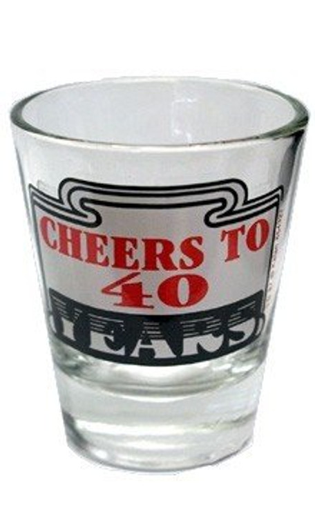 Shot glass "Cheers to 40 Years" 2 oz