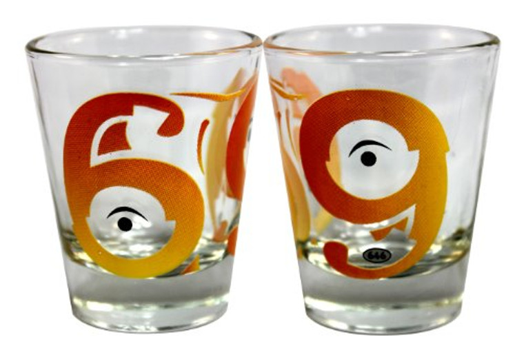 Shot glass "69" 2 oz Showing 2 for full Picture but price for 1 only