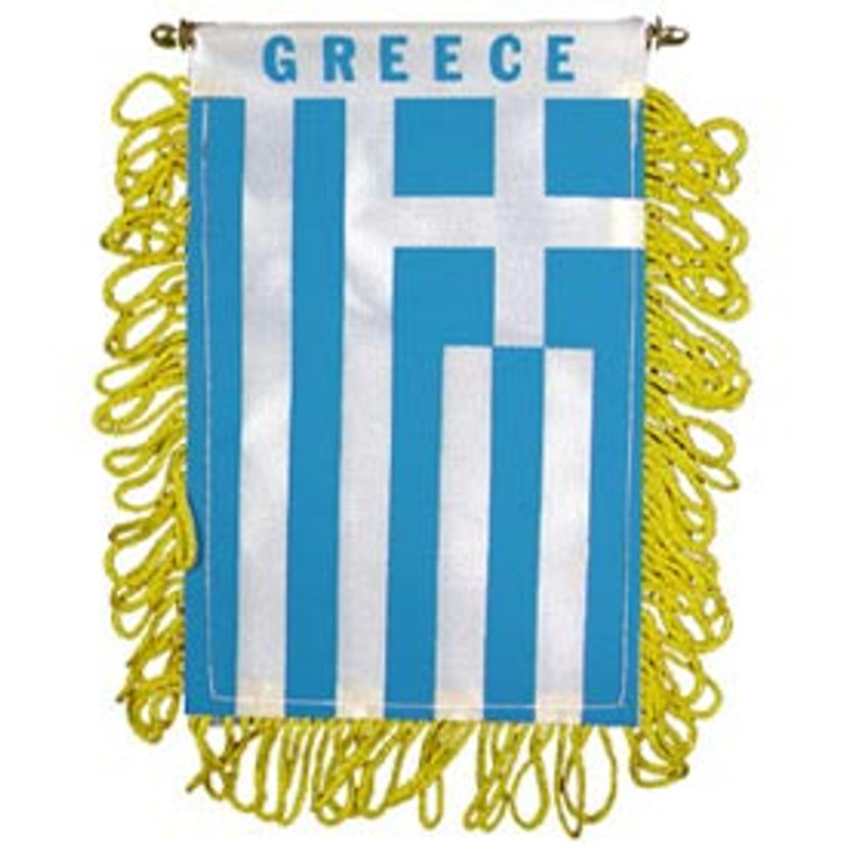 Mini Banners Country 'Greece' Size: 4" x 6"