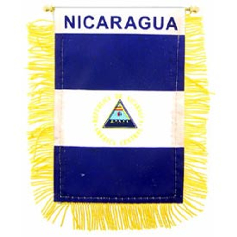 Mini Banners Country 'Nicaragua' Size: 4" x 6"