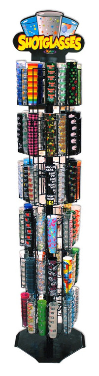 Funny Shot Glass w/ Display - 72 Designs x 6 = 432  Shot Glass