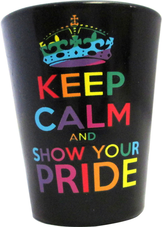 Black Shot glass "Keep Calm and Show Your Pride" 2 oz