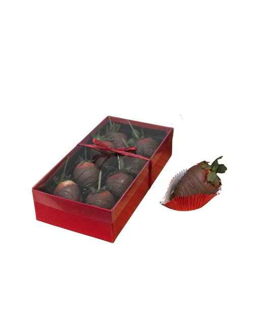 Chocolate Covered Strawberries in a gift box of eight berries.