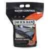 Quick Dam Flood Bags/Sandless Sandbags absorb, contain & divert problem flood water. Flood Bags absorb, swell and gel oncoming water on contact to create a durable barrier.