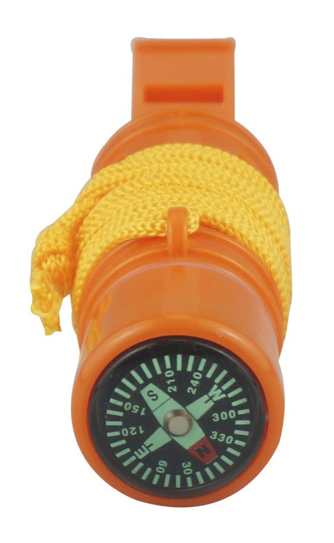 LuxoGear 5-in-1 Survival Keychain - Emergency Whistle, Compass, Fire Starter, Flint Rod & Lanyard For Hiking, Camping