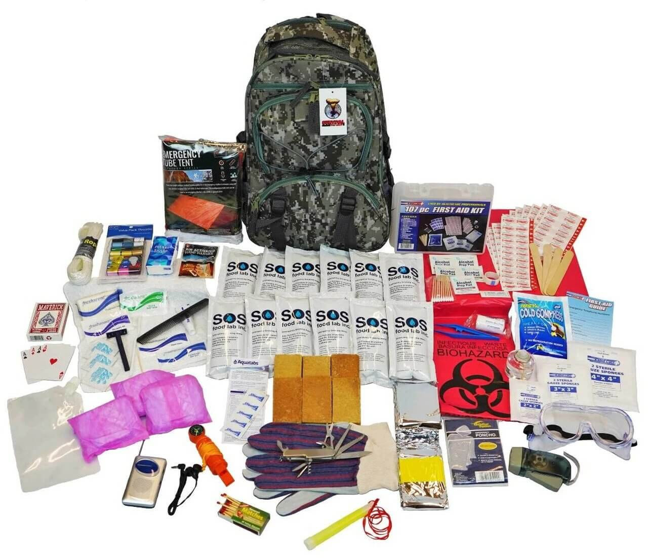 1 Person Elite Survival Kit (72 Hours)- Camo - Survival Pro Shop