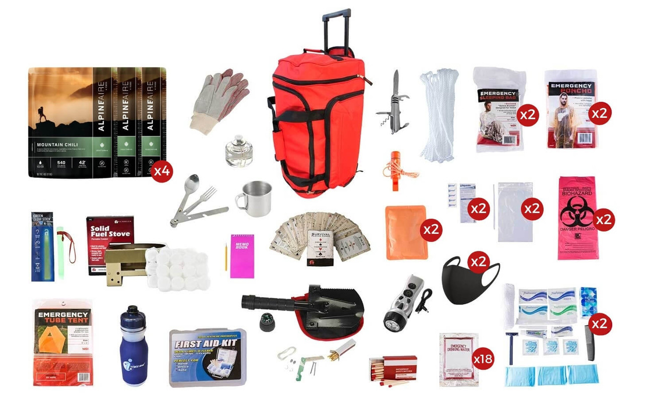 Deluxe Food Storage Survival Kit (14 Day)- Red - Survival Pro Shop