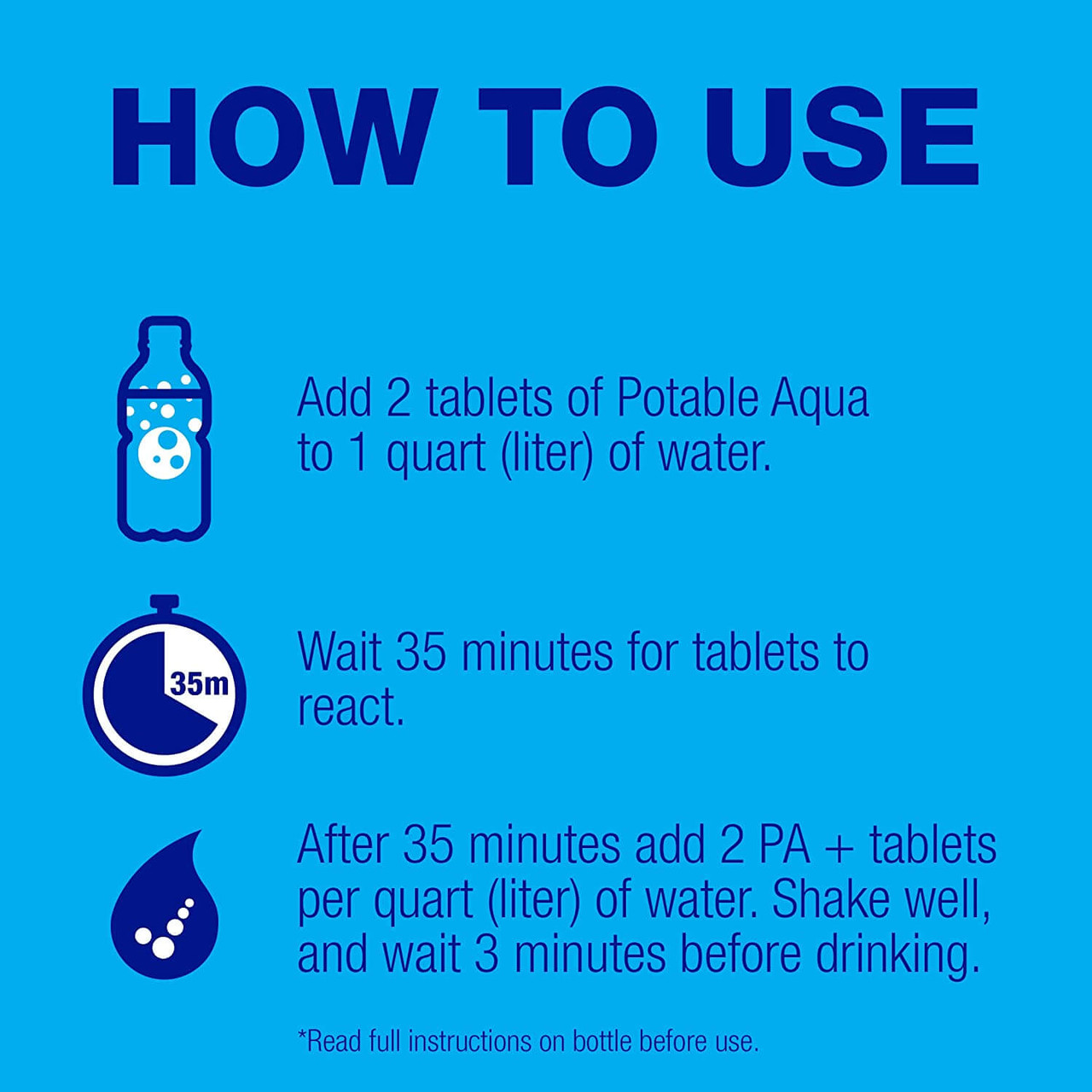 Potable Aqua Water Purification Tablets With PA Plus