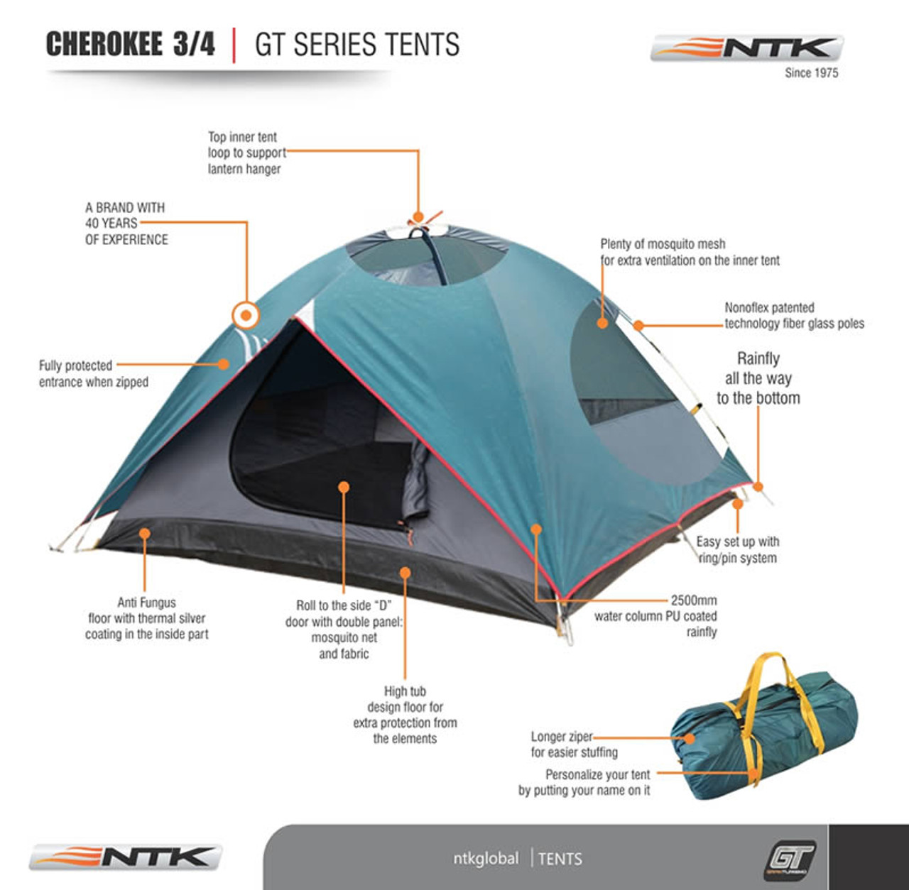 NTK - Cherokee GT 3/4 Family Camping Tent