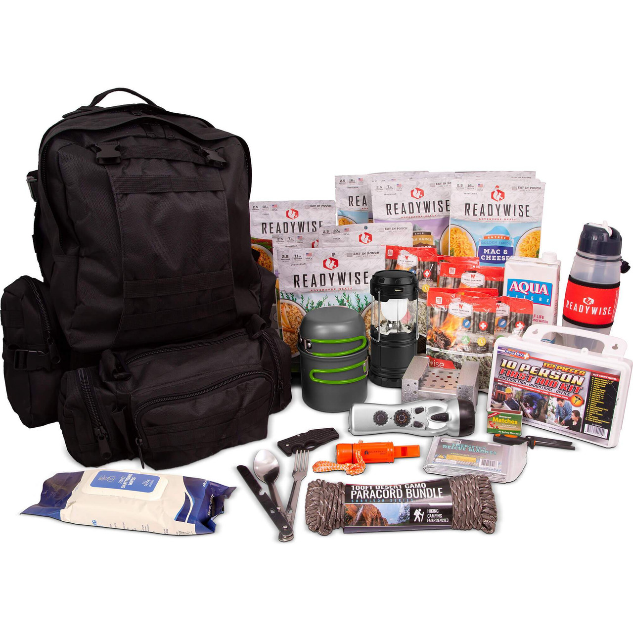 Complete survival bag, for 1 person, 72hrs, food and tools | Sécurité  Spytronic