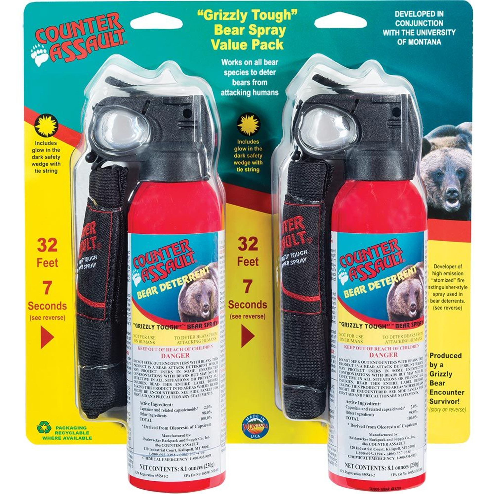 Counter Assault 8.1oz Bear Spray Combo Pack