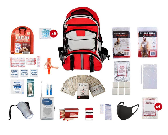 With all items packed securely in our Multi-Pocket Hikers Backpack, this 1 Person Survival Kit is made to last over 72 hours! Individual components are placed in waterproof bags and neatly organized in the backpack for easy access. Hand-assembled in the USA.