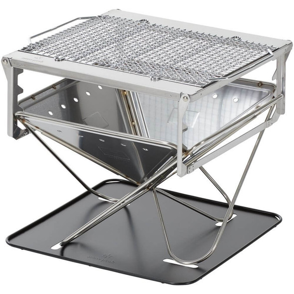 The Takibi Fire and Grill is made of durable stainless steel and designed in Japan for a lifetime of use.