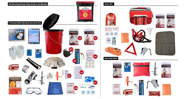 This Package is designed to fill all of the preparedness needs of 4 individuals by providing emergency supplies for the home, car, and one other location. This package also includes a 56 Serving Grab ‘n Go Bucket of Wise Food Storage.