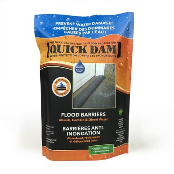 Quick Dam Flood Barriers absorb, contain & divert problem flood water. Flood Barriers are water-activated and come in lengths of 5ft, 10ft and 17ft. Flood Barriers absorb, swell and gel oncoming water on contact to create a durable barrier. Flood Barriers are compact, lightweight and easy to use. Perfect to keep stored away until needed. Keep your home and property protected from the dangers of flooding.